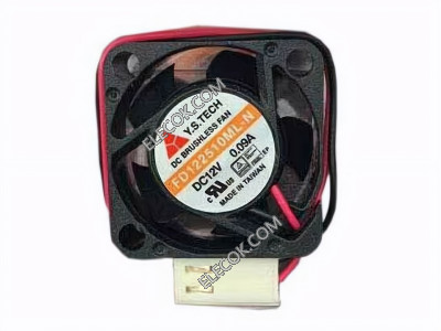 Y.S.TECH FD122510ML-N 12V 0.09A 2wires Cooling Fan