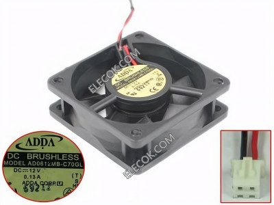ADDA AD0612MB-C70GL 12V 0.13A 2wires Cooling Fan
