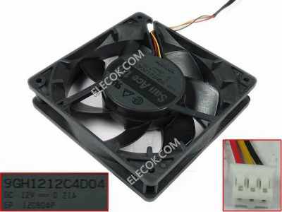 Sanyo 9GH1212C4D04 12V 0.21A 2wires Cooling Fan