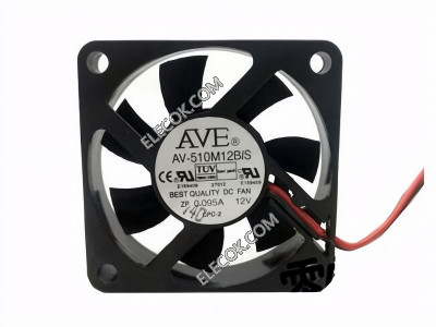 AVE AV-510M12B/S 12V 0.095A 2wires Cooling Fan