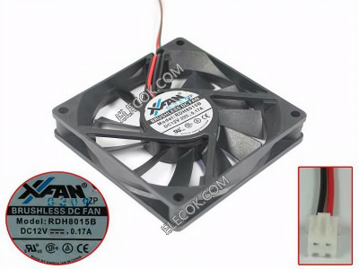 XFAN RDH8015B 12V 0.17A 2wires cooling fan