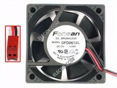 DELTA DFD0612L 12V 0.09A 2wires Cooling Fan