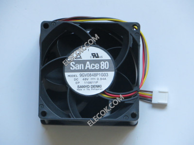 Sanyo 9GV0848P1G03 48V 0.84A 40.32W 4wires Cooling Fan, refurbished
