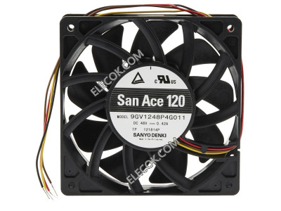Sanyo 9GV1248P4G011 48V 0.42A 4wires Cooling Fan, refurbished