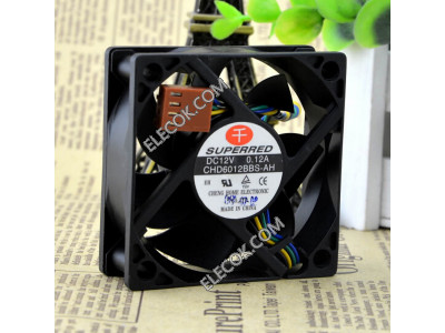 SUPERRED CHD6012BBS-AH 12V 0,12A 4wires cooling fan 