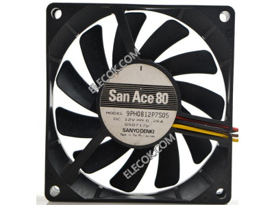 Sanyo 9PH0812P7S05 12V 0,26A 4wires Cooling Fan 