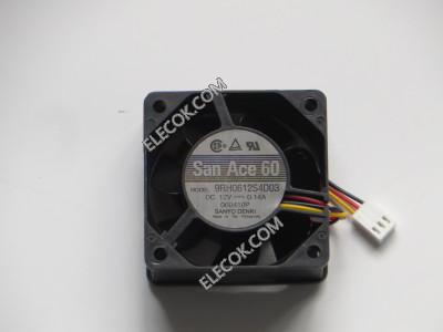 Sanyo 9RH0612S4D03 12V 0.14A 3wires Cooling Fan