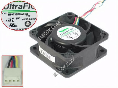 Nidec H60T12BHA7-57 12V 0.57A 4wires Cooling Fan