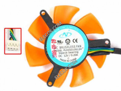 Power Logic PLD05010S12H 12V 0.2A 4wires Cooling Fan