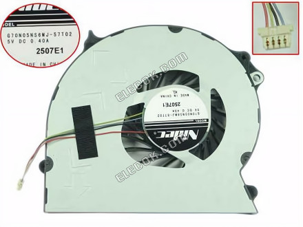 Nidec G70N05NS6MJ-57T02 Hűtőventilátor 5V, 0.40A, 4 Láb 4 Huzal 