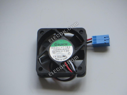 SUNON KD2404PFB3 11. 2 .B4504.AR.GN.121 DC 24 V 0,9W 3 vodiče Chladicí Ventilátor, Repasovaný 