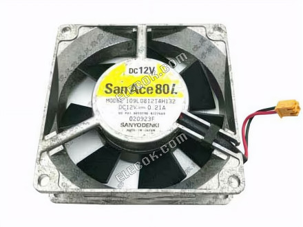 Sanyo Denki 109L0812T4H132 Server - čtvercový Ventilátor 12V0.21A, sq80x80x25mm, 2W 2 Vodiče 