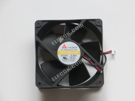 Y.S TECH YW12038024BH DC 24V 0,36A 2 vodiče Chladicí Ventilátor, zadní je in a čtvercový tvar 