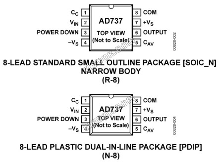 AD737JRZ-R7 Analog Devices RMS to DC Converters - 1 Reel (1000 pcs)