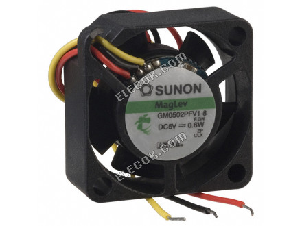 GM0502PFV1-8.F.GN Sunon VENTILáTOR AXIáLIS 25X10MM VAPO 5VDC HUZAL 3 Huzal Kivezetések 