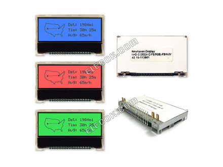 NHD-C12832A1Z-FS RGB -FBW-3V Newhaven Display LCD Graphic Displej Modul FSTN + čERVENá BLU GRN 128x32 3V 