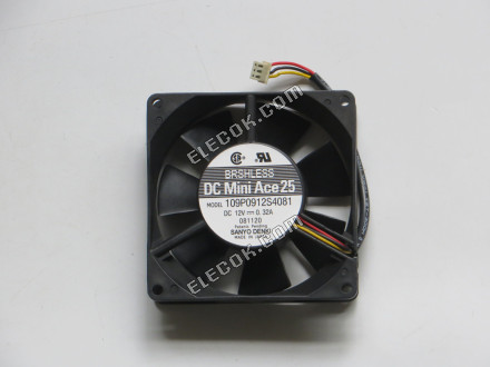 Sanyo 109P0912S4081 12V 0,32A 3 vodiče Chladicí Ventilátor 
