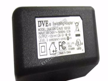 DVE DSA-12R-12 VáLTóáRAM Adapter - úJ Eredeti 12V 1,25A, 5,5/2.5mm, US 2-Pin 