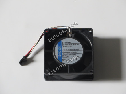 EBM-Papst 8314/2H 24V 245mA 6W 3 vodiče Chladicí Ventilátor, repasovaný 