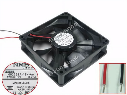 NMB 09225SA-12N-AA 12V 0.20A 2 Vodiče Chladicí Ventilátor 