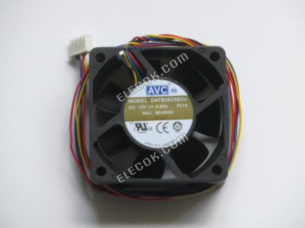AVC DATB0625B2U 12V 0.60A 4 vodiče chladicí ventilátor 