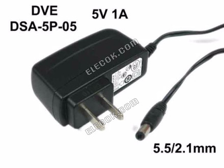DVE DSA-5P-05 VáLTóáRAM Adapter 5V-12V 5V 0,5A, Négyzetes Tip, AU 2-Pin 