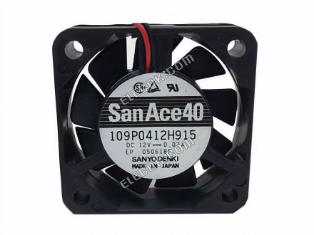 Sanyo Denki 109P0412H915 Server - čtvercový Ventilátor sq40x40x10, 2W, DC 12V 0,07A 2 Vodiče 
