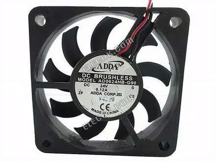 ADDA AD0624HB-G90 24V 0,12A 6cm 6010 2 vodiče Ventilátor 
