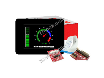 GEN4-ULCD-32D-CLB-PI 4D Systems Pty Ltd Graphic LCD Kijelző Modul Transzmisszív Piros, Zöld, Kék RGB TFT - Színes Párhuzamos Interfész/Serial 3,2" 81.28mm 240 x 320 