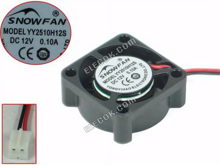 SNOW VENTILáTOR / YONGYIHAO YY2510H12S Szerver - Négyzet Ventilátor sq25x25x10, 2W, DC 12V 0,1A 2 Vezeték 