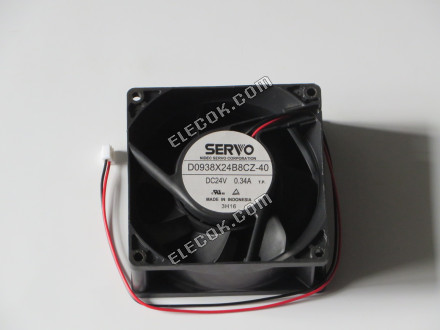 SERVO D0938X24B8CZ-40 24V 0,34A 2 vezeték Hűtőventilátor -val/-vel common csatlakozó, Felújított 