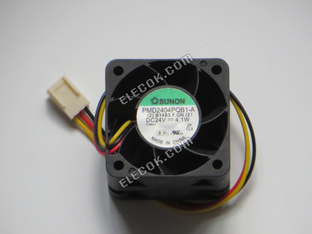 SUNON PMD2404PQB1-A 24V 4,1W 3 vodiče Chladicí Ventilátor, repasovaný 