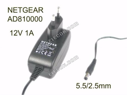 NETGEAR AD810000 AC Adapter 5V-12V 12V 1A, 5,5/2.5mm, EU 2P Csatlakozó 