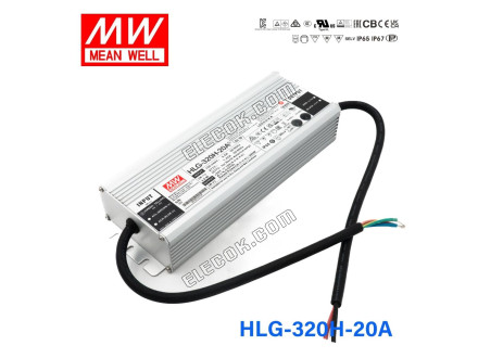 Mean Well HLG-320H-20A Tápegység 300W 20V - Állítható 