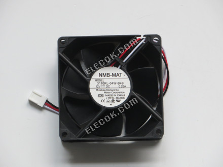 NMB Technologies 3110KL-04W-B49-E00 12v 0,26A 3 vezeték Ventilátorok 