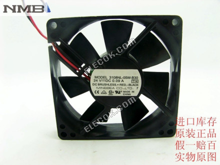 NMB 3108NL-05W-B30 24V 0,09A 2 vodiče chladicí ventilátor 