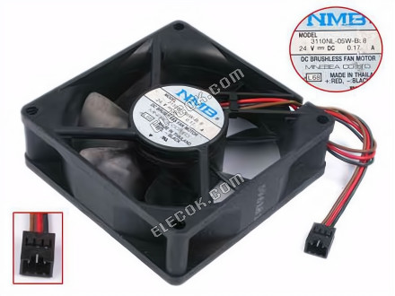NMB 3110NL-05W-B58 24V 0,17A 2 vodiče chladicí ventilátor 