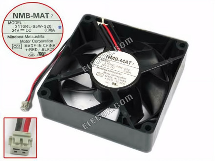 NMB 3110RL-05W-S20 24V 0,08A 2 vodiče chladicí ventilátor 