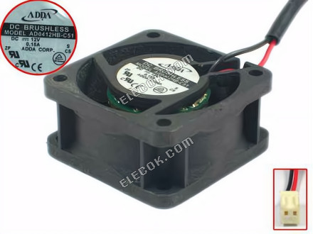 ADDA AD0412HB-C51 12V 0,15A 2 vodiče Chladicí Ventilátor 