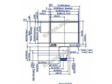 A025CN05 V0 AUO 2,5" a-Si TFT-LCD Panel 