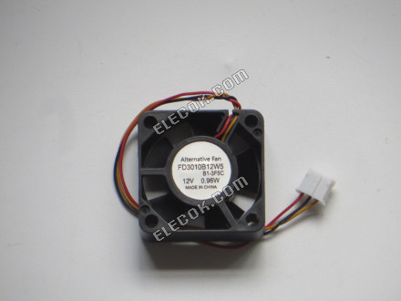 COOLTRON FD3010B12W5 Szerver - Négyzet Ventilátor B1-3F5C, DC 12V 0,96W 3 Vezeték, helyettesítő 