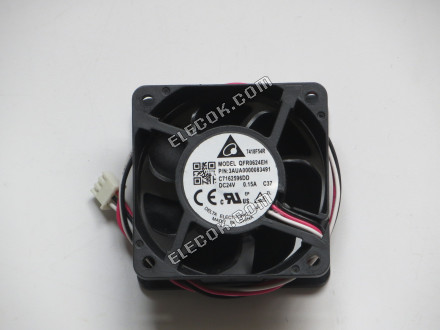 DELTA QFR0624EH 24V 0,15A 3 vezeték Hűtőventilátor -val/-vel kicsi fehér csatlakozó, felújított 