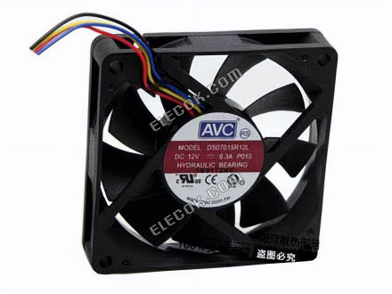 AVC DSD07015R12L Szerver - Négyzet Ventilátor P010, 12V0.30A, sq70x70x15mm, 100x4Wx4P 4 Vezeték 