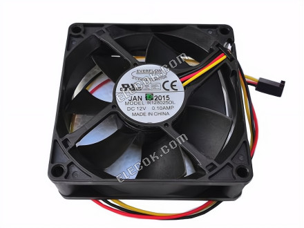 Everflow R128025DL Serverový čtvercový Ventilátor R128025DL 3 Vodiče 