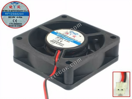Jiný Značky RF12S6020H Server - čtvercový Ventilátor sq60x60x20, w210x2x2, 12V 0,25A 2 vodiče 
