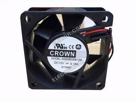 CROWN AGE06025B12M 12V 0,18A 2 vodiče chladicí ventilátor 
