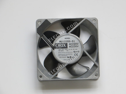 ORIX MU1225S-51 VáLTóáRAM 220/230V 50/60HZ Hűtőventilátor aljzatos csatlakozással felújított 