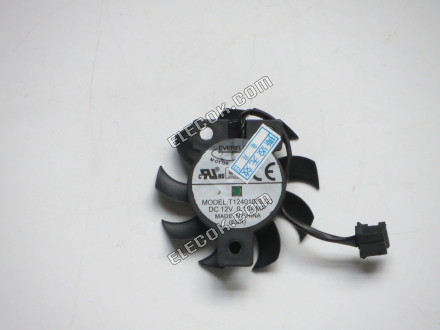 Everflow T124010SL 2 Server - Frameless / GPU Ventilátor 12V 0.10A, W65x2x2, D36xC29x29x22, černá 3 Vodiče 