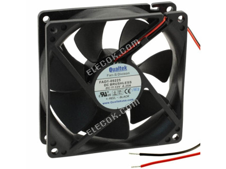 Qualtek FAD1-09225DHHW12 24V 0,15A 3,6W 2 vezeték Hűtőventilátor 