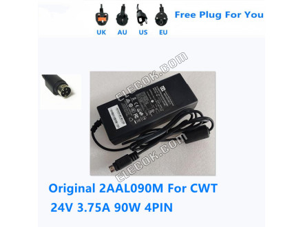 CWT 2AAL090M 24V 3,75A 90W 4PIN AC Adaptér Pro Napájecí Zdroj Charger 